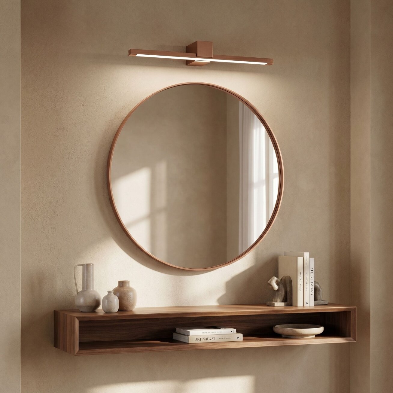 Vonios sieninis LED šviestuvas SWE053-1W 60 cm COPPER BRUSH 5 Vonios sieninis LED šviestuvas SWE053-1W 60 cm COPPER BRUSH 5