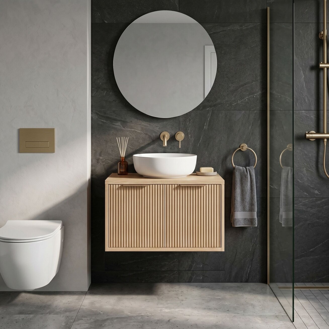 Vonios spintelė po praustuvu Core 60cm Beige 3 Vonios spintelė po praustuvu Core 60cm Beige 3