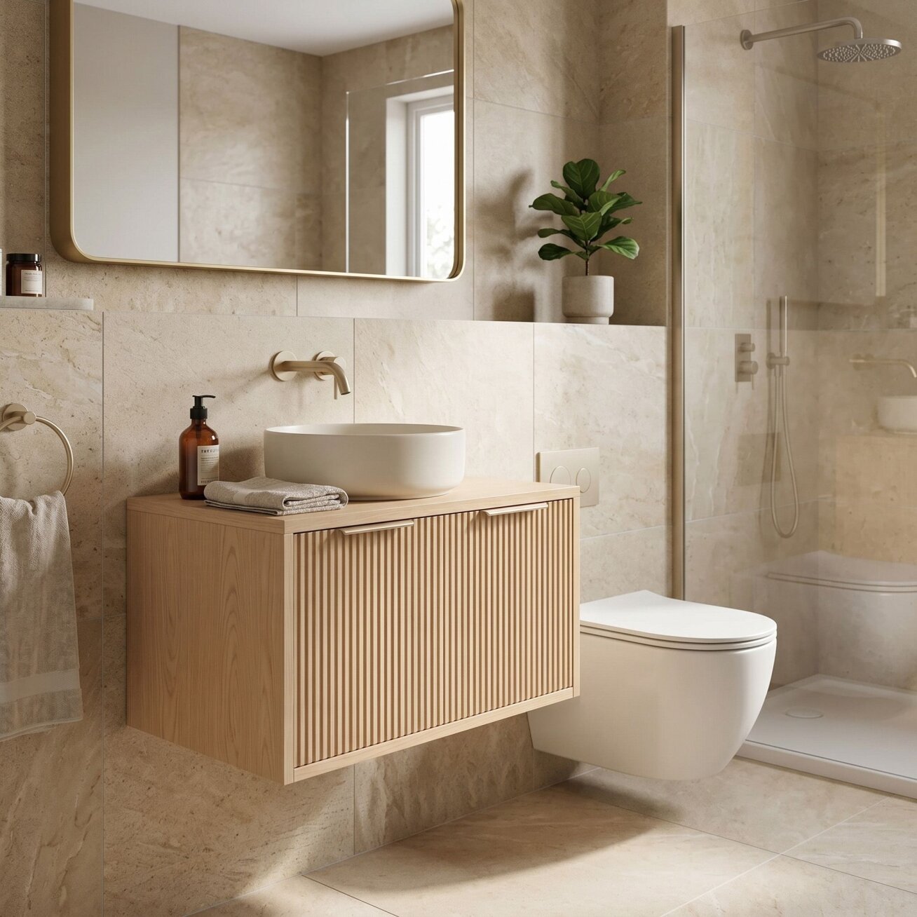 Vonios spintelė po praustuvu Core 60cm Beige 5 Vonios spintelė po praustuvu Core 60cm Beige 5