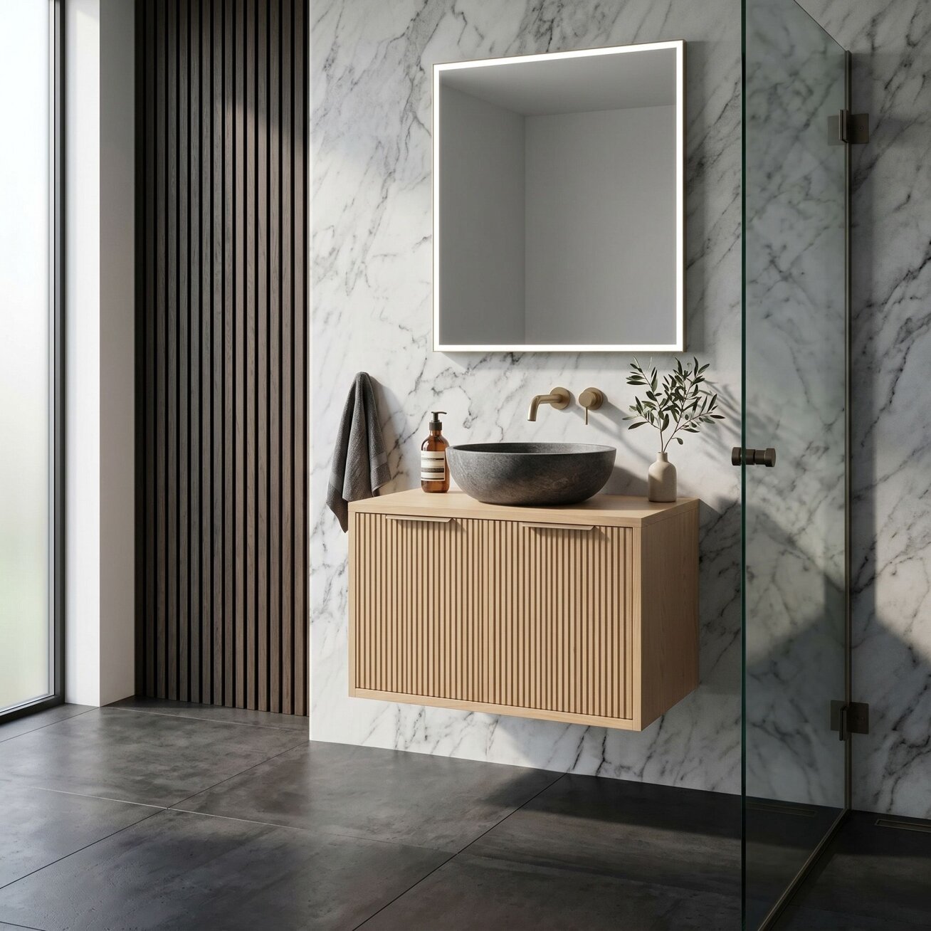 Vonios spintelė po praustuvu Core 60cm Beige 6 Vonios spintelė po praustuvu Core 60cm Beige 6