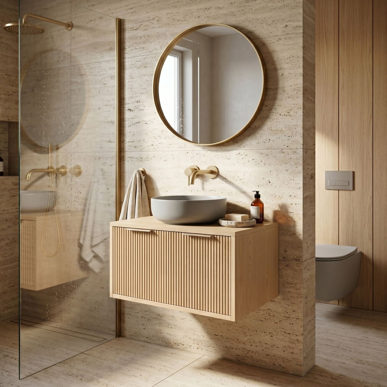 Vonios spintelė po praustuvu Core 80cm Beige 3 Vonios spintelė po praustuvu Core 80cm Beige 3