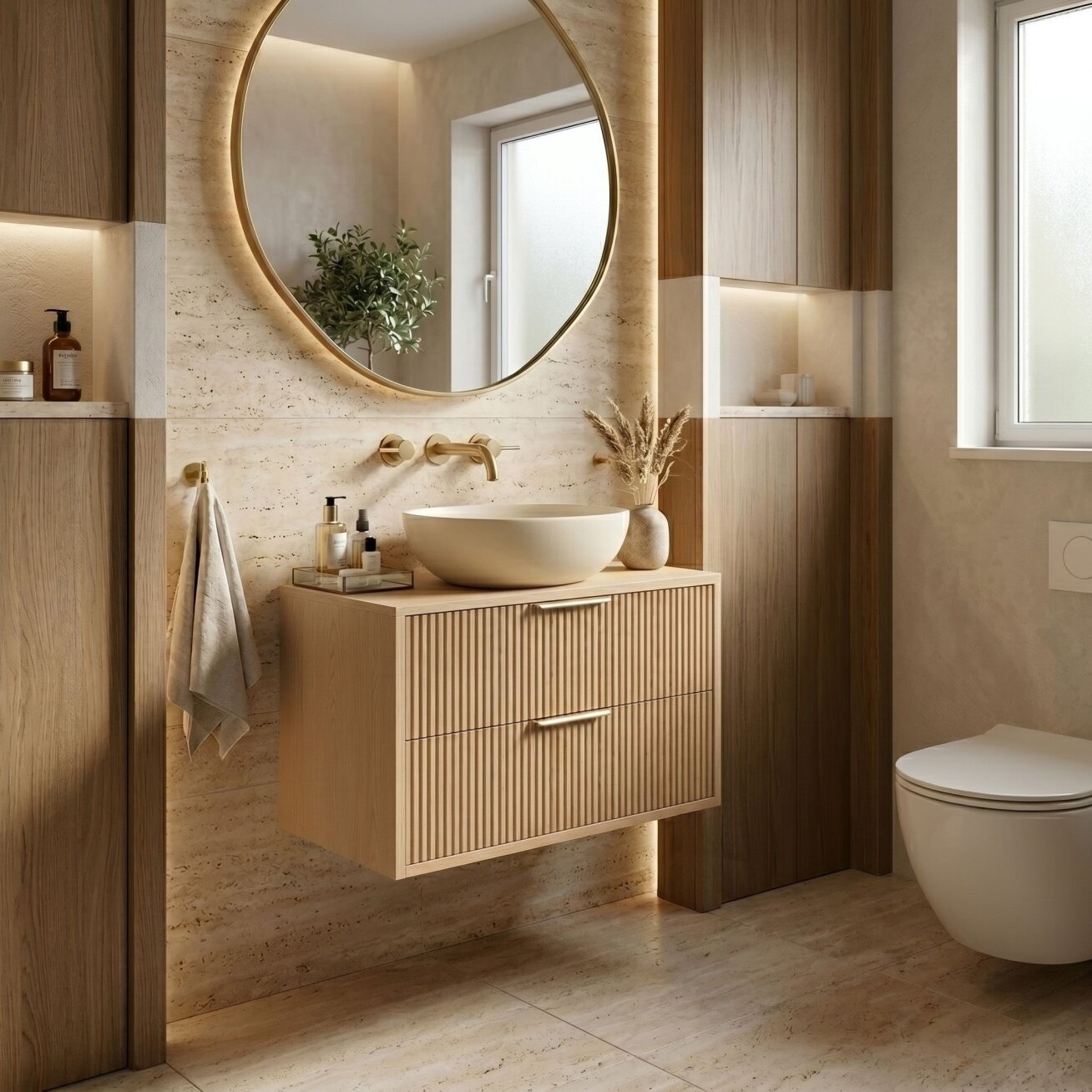 Vonios spintelė po praustuvu Mono 60cm Beige 4