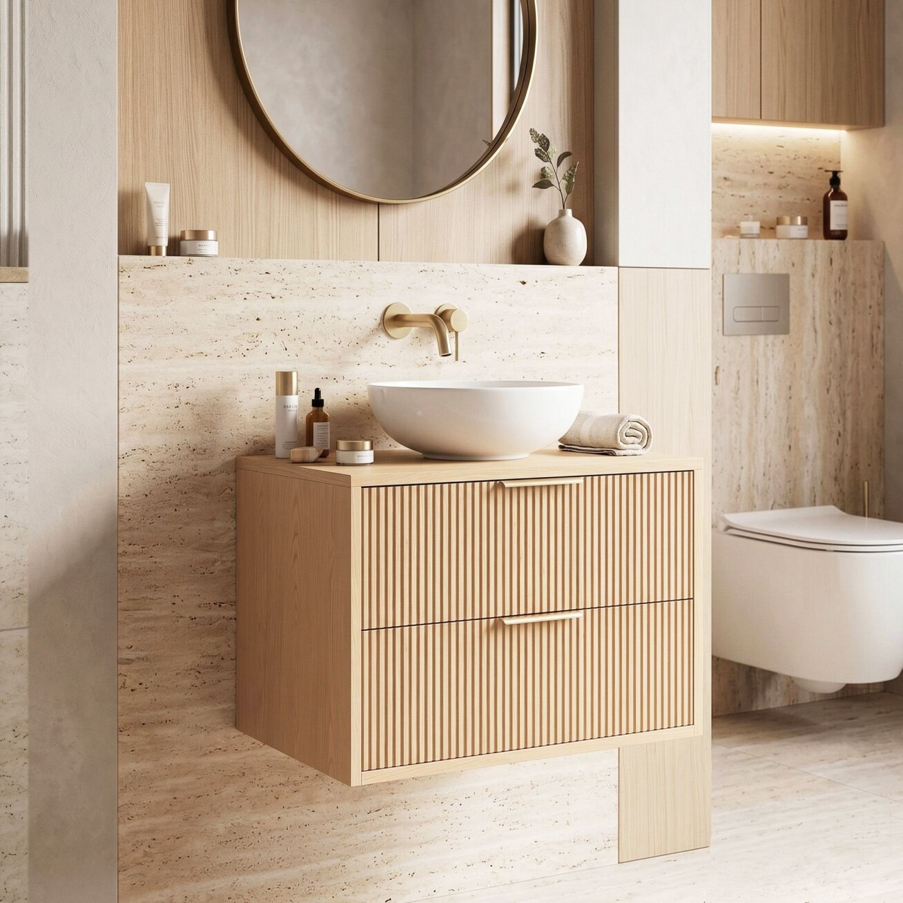 Vonios spintelė po praustuvu Mono 60cm Beige Vonios spintelė po praustuvu Mono 60cm Beige