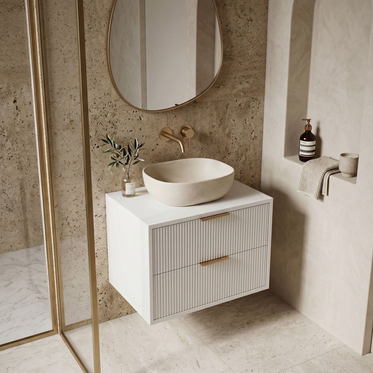 Vonios spintelė po praustuvu Mono 60cm White 2 Vonios spintelė po praustuvu Mono 60cm White 2
