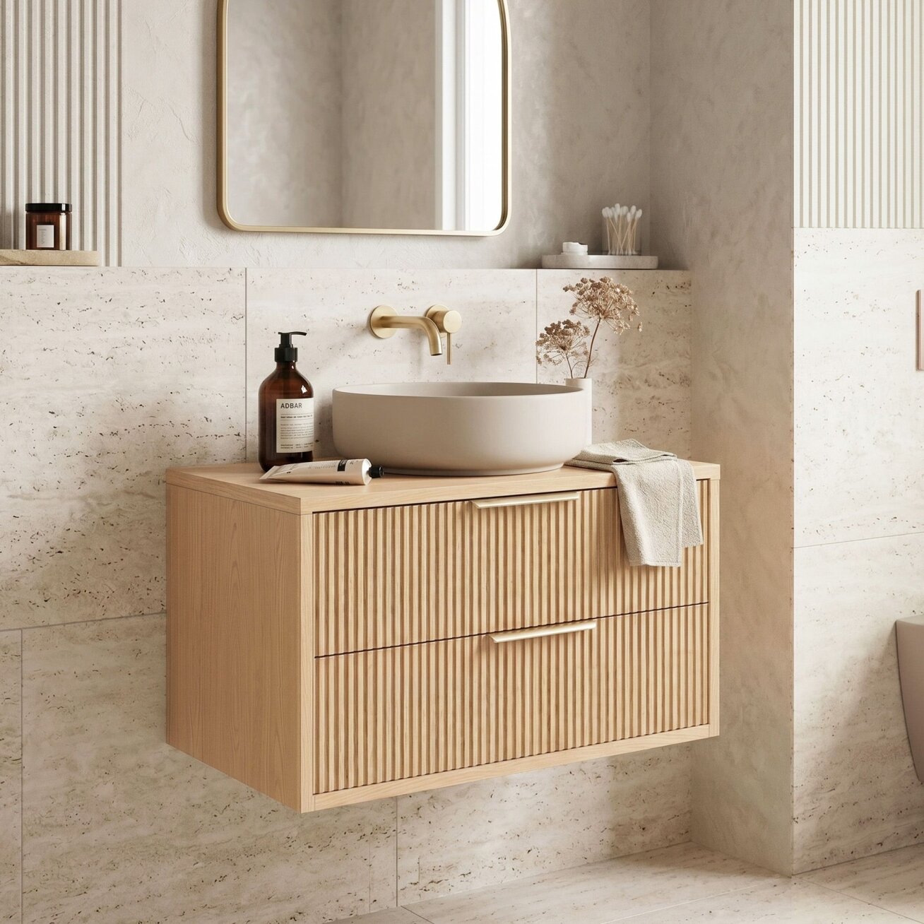 Vonios spintelė po praustuvu Mono 80cm Beige Vonios spintelė po praustuvu Mono 80cm Beige