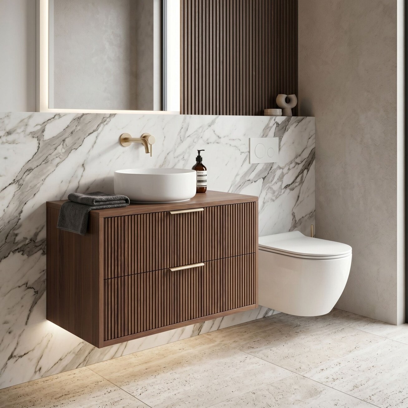 Vonios spintelė po praustuvu Mono 80cm Brown 5
