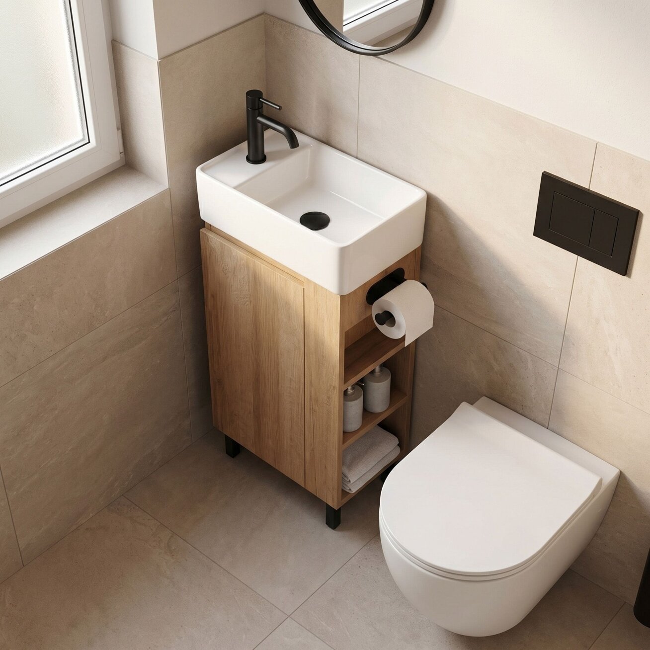 Vonios spintelė su praustuvu Astra 43cm 8 Vonios spintelė su praustuvu Astra 43cm 8