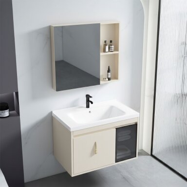 Vonios baldų komplektas su praustuvu Paris 60cm Beige