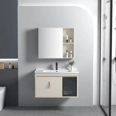 Vonios baldų komplektas su praustuvu Paris 60cm Beige