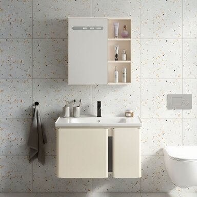 Vonios baldų komplektas su praustuvu Tula 60cm Beige