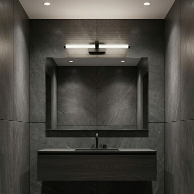 Vonios sieninis LED šviestuvas APP1887-1W 40cm BLACK