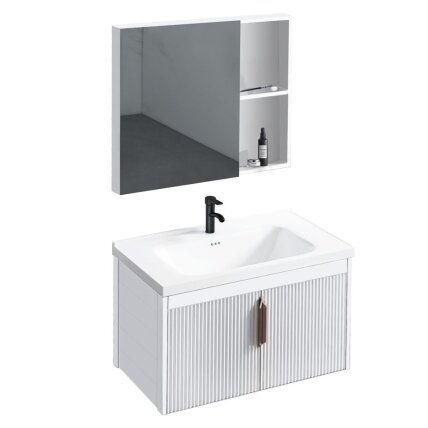 Vonios baldų komplektas su praustuvu Astor 60cm White 4 Vonios baldų komplektas su praustuvu Astor 60cm White 4