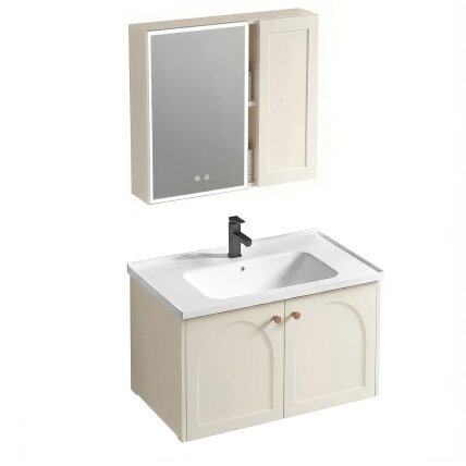 Vonios baldų komplektas su praustuvu Denver 60cm Creme 1 Vonios baldų komplektas su praustuvu Denver 60cm Creme 1