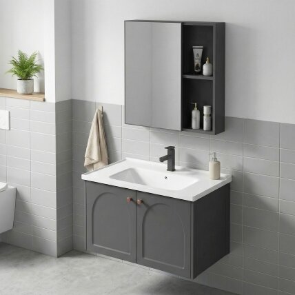 Vonios baldų komplektas su praustuvu Denver 60cm Grey 2