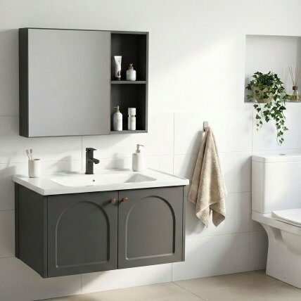 Vonios baldų komplektas su praustuvu Denver 80cm Grey 4