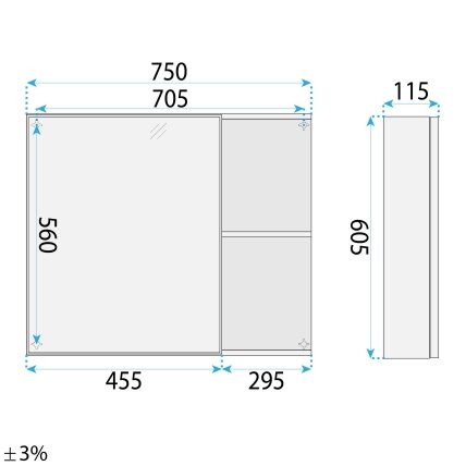 Vonios baldų komplektas su praustuvu Denver 80cm Grey 7
