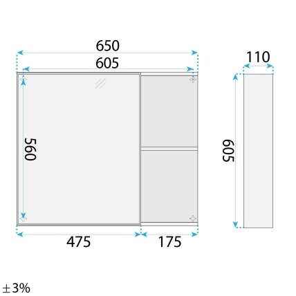 Vonios baldų komplektas su praustuvu Gama T25023 BXM 70CM 9