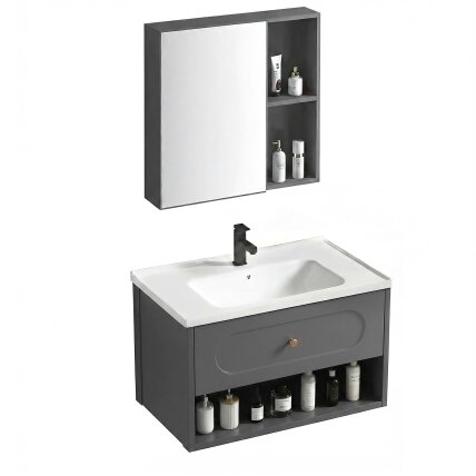 Vonios baldų komplektas su praustuvu River 60cm Grey 1