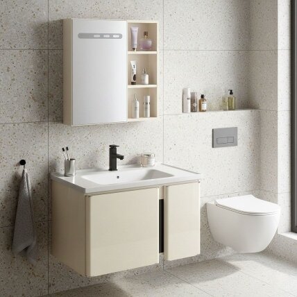 Vonios baldų komplektas su praustuvu Tula 60cm Beige 2 Vonios baldų komplektas su praustuvu Tula 60cm Beige 2