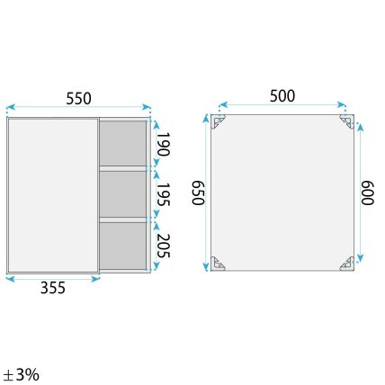 Vonios baldų komplektas su praustuvu Tula 60cm Grey 5 Vonios baldų komplektas su praustuvu Tula 60cm Grey 5