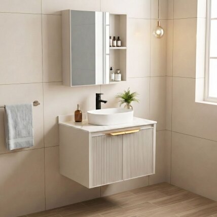 Vonios baldų komplektas su stalviršiu Marti 60cm Beige 2 Vonios baldų komplektas su stalviršiu Marti 60cm Beige 2