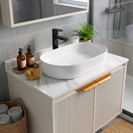 Vonios baldų komplektas su stalviršiu Marti 60cm Beige 3 Vonios baldų komplektas su stalviršiu Marti 60cm Beige 3