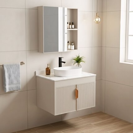 Vonios baldų komplektas su stalviršiu Modo 60cm Beige 2 Vonios baldų komplektas su stalviršiu Modo 60cm Beige 2