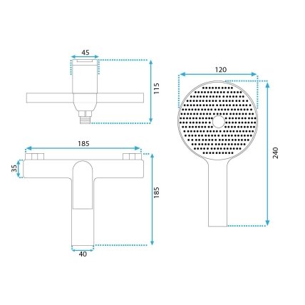 Vonios maišytuvas AVALON Chrome 5