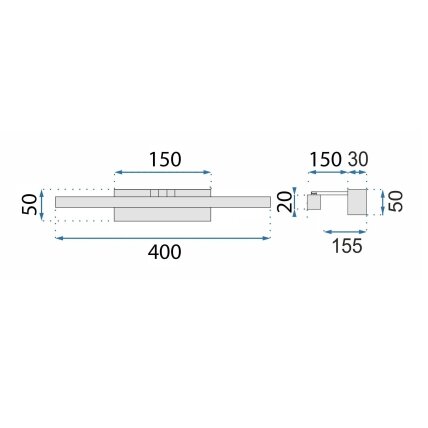 Vonios sieninis LED šviestuvas APP1857-1W 40cm Chrome 8 Vonios sieninis LED šviestuvas APP1857-1W 40cm Chrome 8