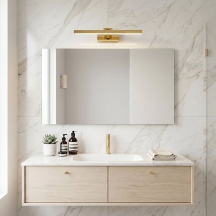 Vonios sieninis LED šviestuvas APP1860-1W 40cm GOLD 1 Vonios sieninis LED šviestuvas APP1860-1W 40cm GOLD 1