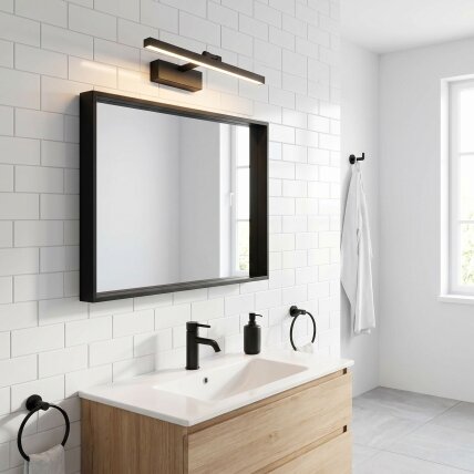 Vonios sieninis LED šviestuvas APP1866-1W 40 cm Black 1 Vonios sieninis LED šviestuvas APP1866-1W 40 cm Black 1