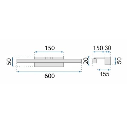 Vonios sieninis LED šviestuvas APP1867-1W 60 cm Black 12 Vonios sieninis LED šviestuvas APP1867-1W 60 cm Black 12