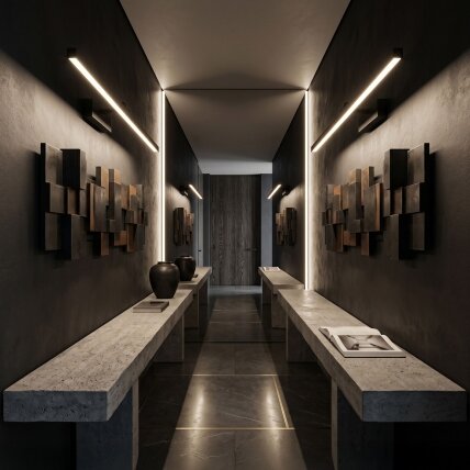Vonios sieninis LED šviestuvas APP1868-1W 80 cm Black 6 Vonios sieninis LED šviestuvas APP1868-1W 80 cm Black 6