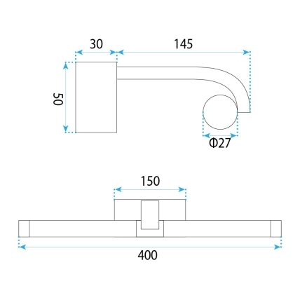 Vonios sieninis LED šviestuvas APP1881-1W 40cm CHROME 6 Vonios sieninis LED šviestuvas APP1881-1W 40cm CHROME 6