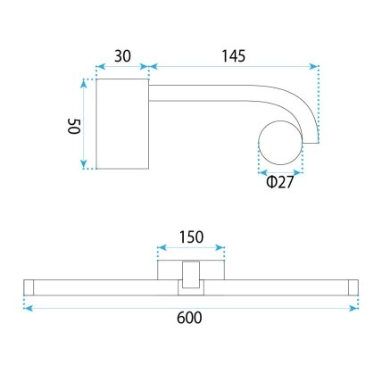 Vonios sieninis LED šviestuvas APP1882-1W 60cm CHROME 7 Vonios sieninis LED šviestuvas APP1882-1W 60cm CHROME 7