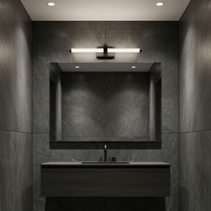 Vonios sieninis LED šviestuvas APP1887-1W 40cm BLACK 1 Vonios sieninis LED šviestuvas APP1887-1W 40cm BLACK 1