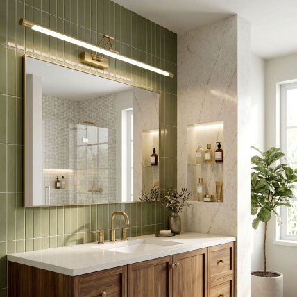 Vonios sieninis LED šviestuvas SWE024-1W 80cm Brush Gold 1