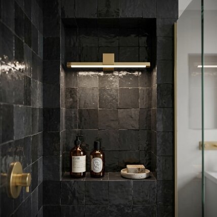 Vonios sieninis LED šviestuvas SWE043-1W 40cm GOLD 2 Vonios sieninis LED šviestuvas SWE043-1W 40cm GOLD 2