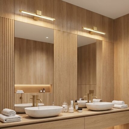 Vonios sieninis LED šviestuvas SWE046-1W 40cm GOLD BRUSH 8 Vonios sieninis LED šviestuvas SWE046-1W 40cm GOLD BRUSH 8