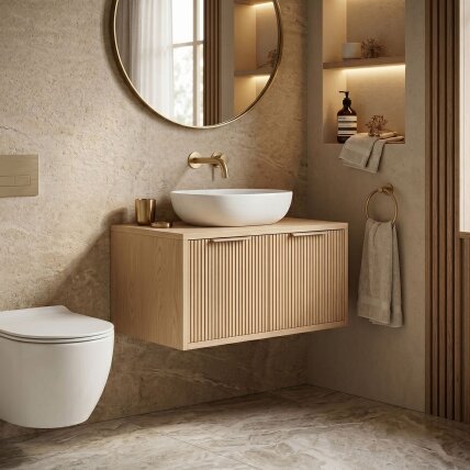 Vonios spintelė po praustuvu Core 80cm Beige 5 Vonios spintelė po praustuvu Core 80cm Beige 5