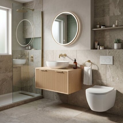Vonios spintelė po praustuvu Core 80cm Beige 6 Vonios spintelė po praustuvu Core 80cm Beige 6