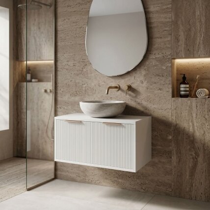 Vonios spintelė po praustuvu Core 80cm White 4 Vonios spintelė po praustuvu Core 80cm White 4