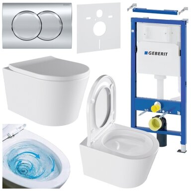 WC KOMPLEKTAS SU POTINKINIU RĖMU IR MYGTUKU WC5