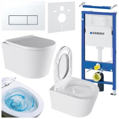 WC KOMPLEKTAS SU POTINKINIU RĖMU IR MYGTUKU WC43
