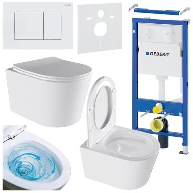 WC KOMPLEKTAS SU POTINKINIU RĖMU IR MYGTUKU WC14