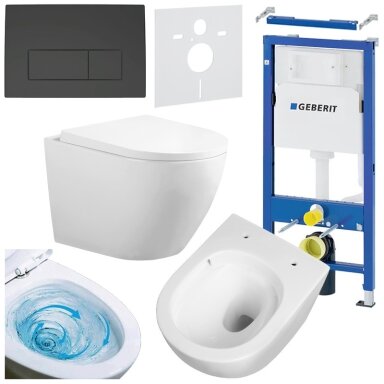 WC KOMPLEKTAS SU POTINKINIU RĖMU IR MYGTUKU WC79