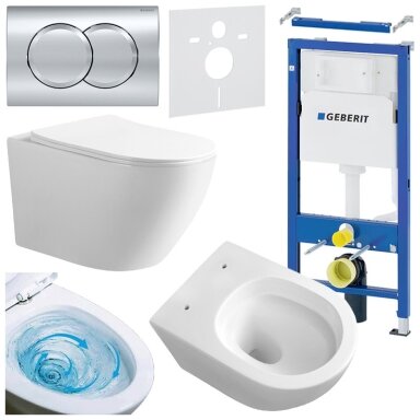 WC KOMPLEKTAS SU POTINKINIU RĖMU IR MYGTUKU WC81