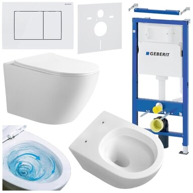 WC KOMPLEKTAS SU POTINKINIU RĖMU IR MYGTUKU WC84