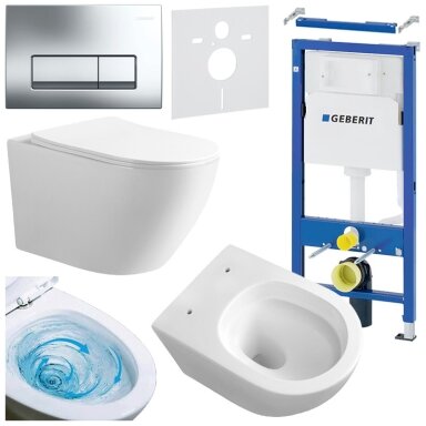 WC KOMPLEKTAS SU POTINKINIU RĖMU IR MYGTUKU WC87