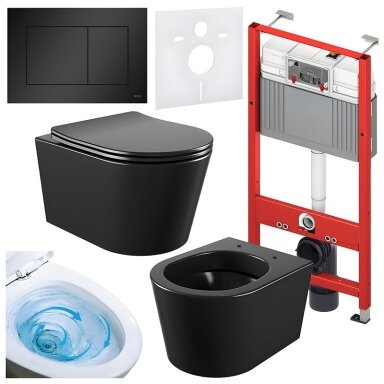 WC KOMPLEKTAS SU POTINKINIU RĖMU IR MYGTUKU WC160